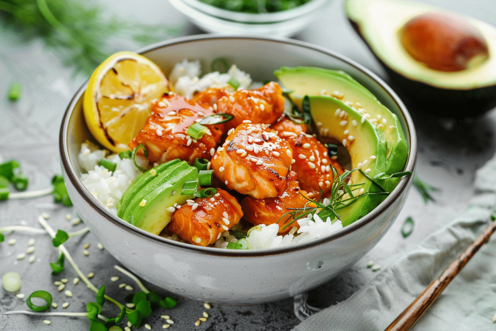 air-fryer-salmon-bites-served