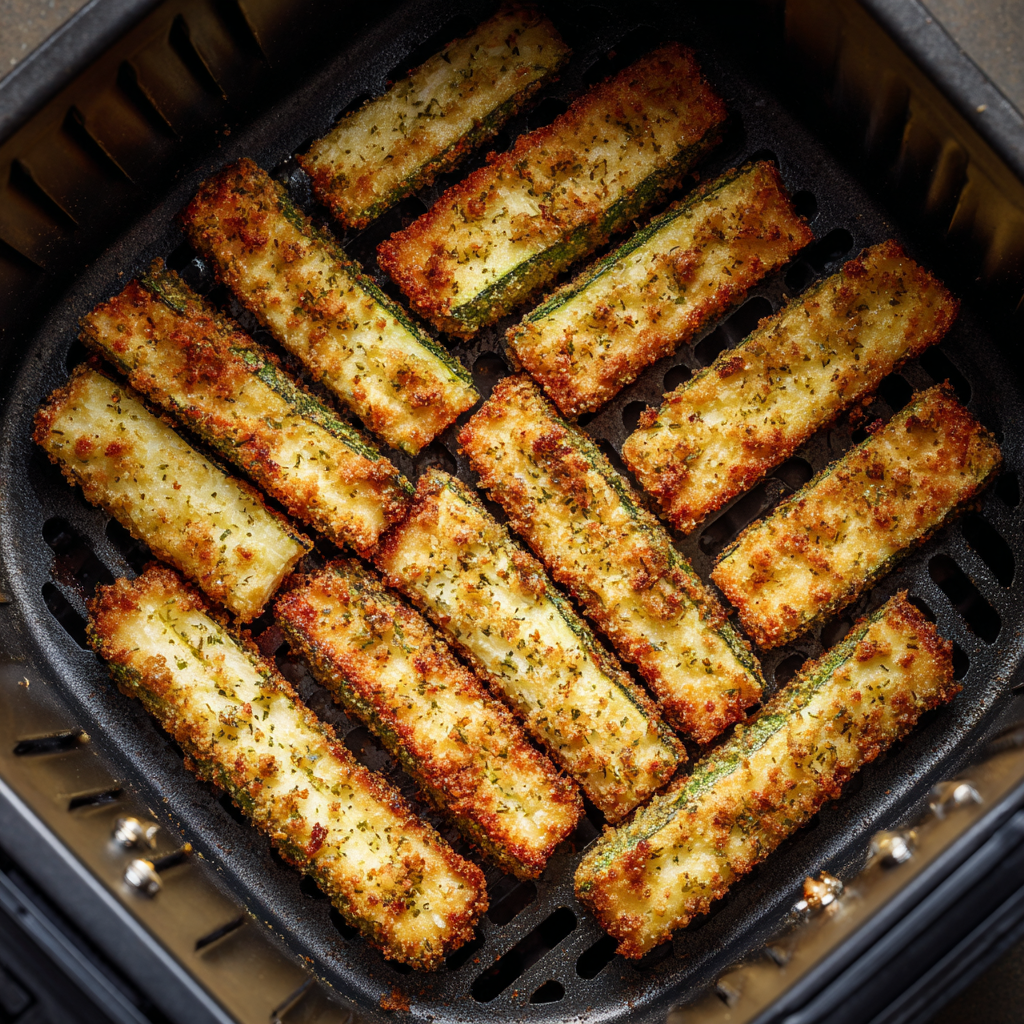 air-fryer-zucchini-fries-cooking