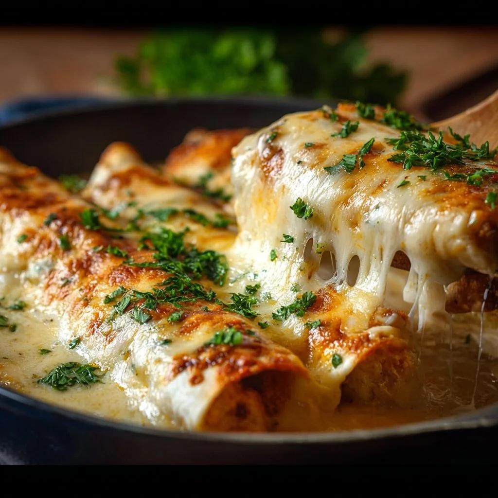 Creamy White Chicken Enchiladas