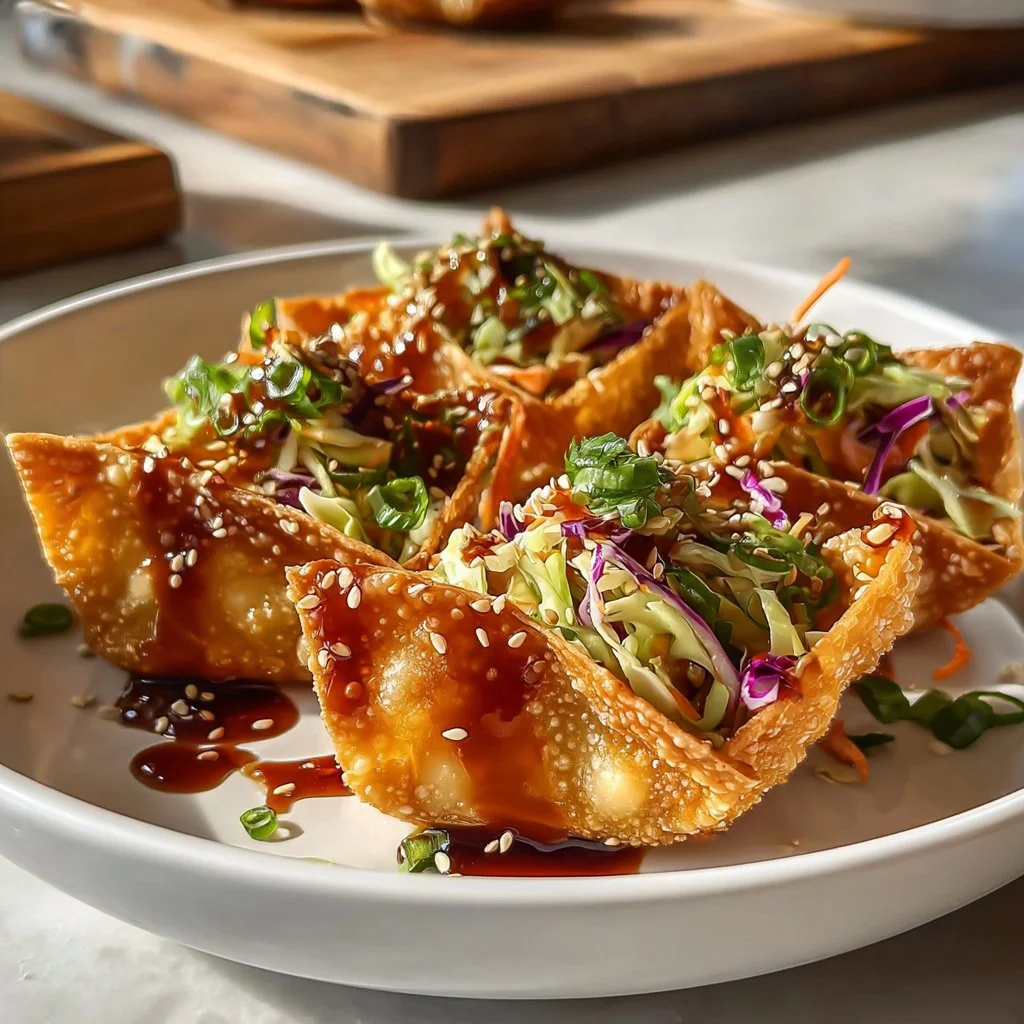 Crispy Chicken Wonton Tacos