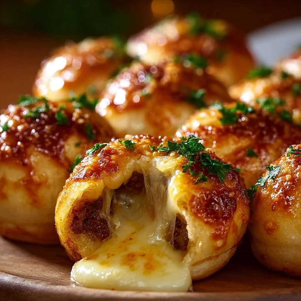 Garlic Parmesan Cheeseburger Bombs