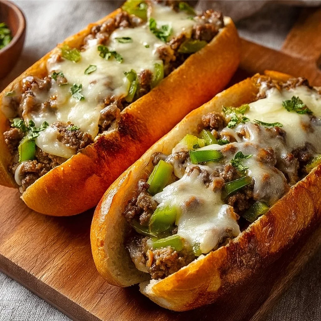 Ground Beef Philly Cheesesteaks