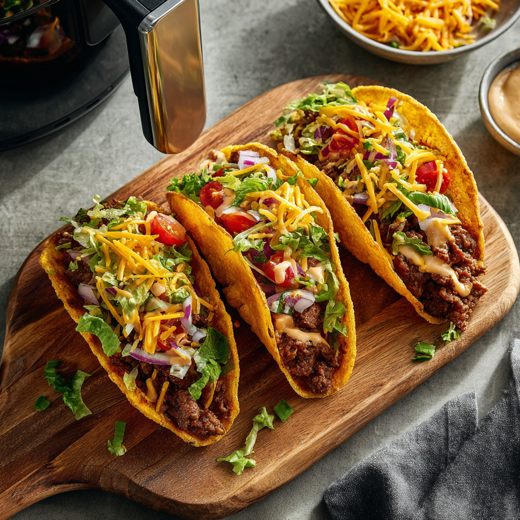 Air Fryer Smash Tacos — Crispy, Juicy & Flavor-Packed