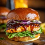 Hawaiian BBQ Chicken Sandwich with pineapple and flavorful sauce