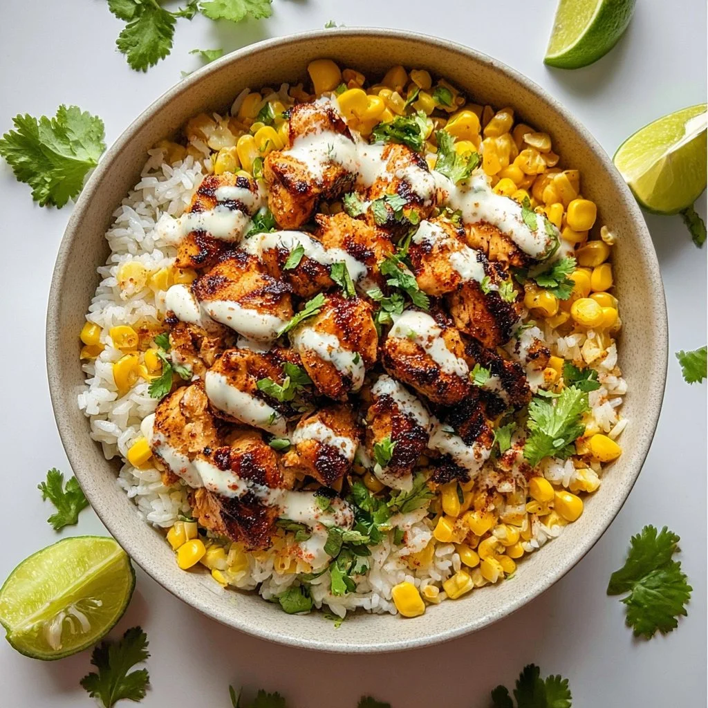 Street Corn Chicken Rice Bowl