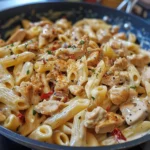 Creamy spicy Cajun Chicken Alfredo pasta served in a bowl