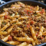 Creamy Velveeta taco pasta dish served in a bowl with toppings