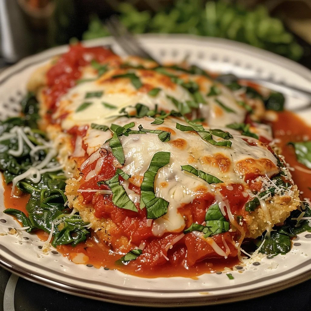 Crockpot Chicken Parmesan with Spinach and Marinara Sauce