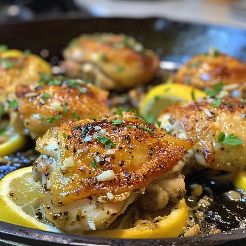 Lemon Garlic Chicken Thighs