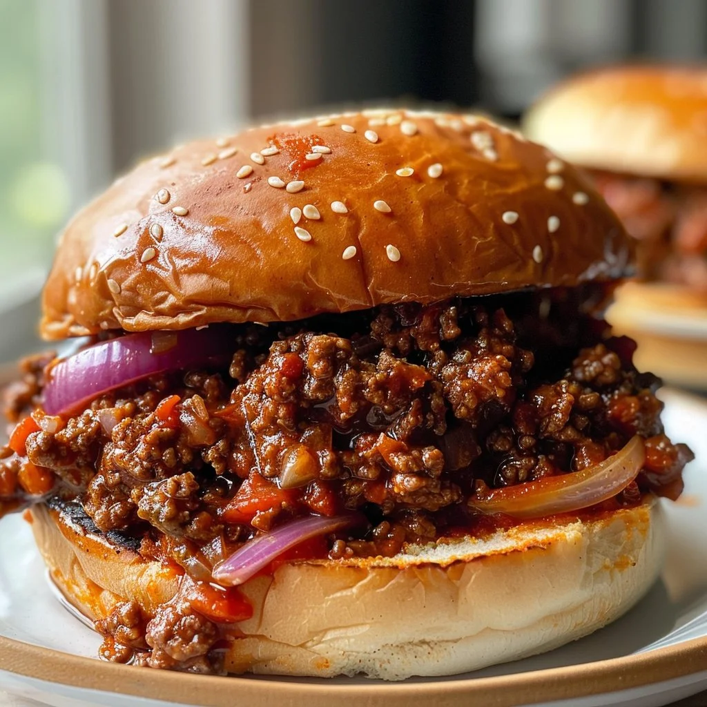 Delicious homemade Manwich sloppy joes recipe served on buns