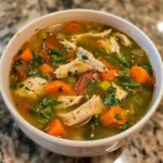 Delicious Marry Me Chicken Soup served in a bowl with fresh herbs and cream.