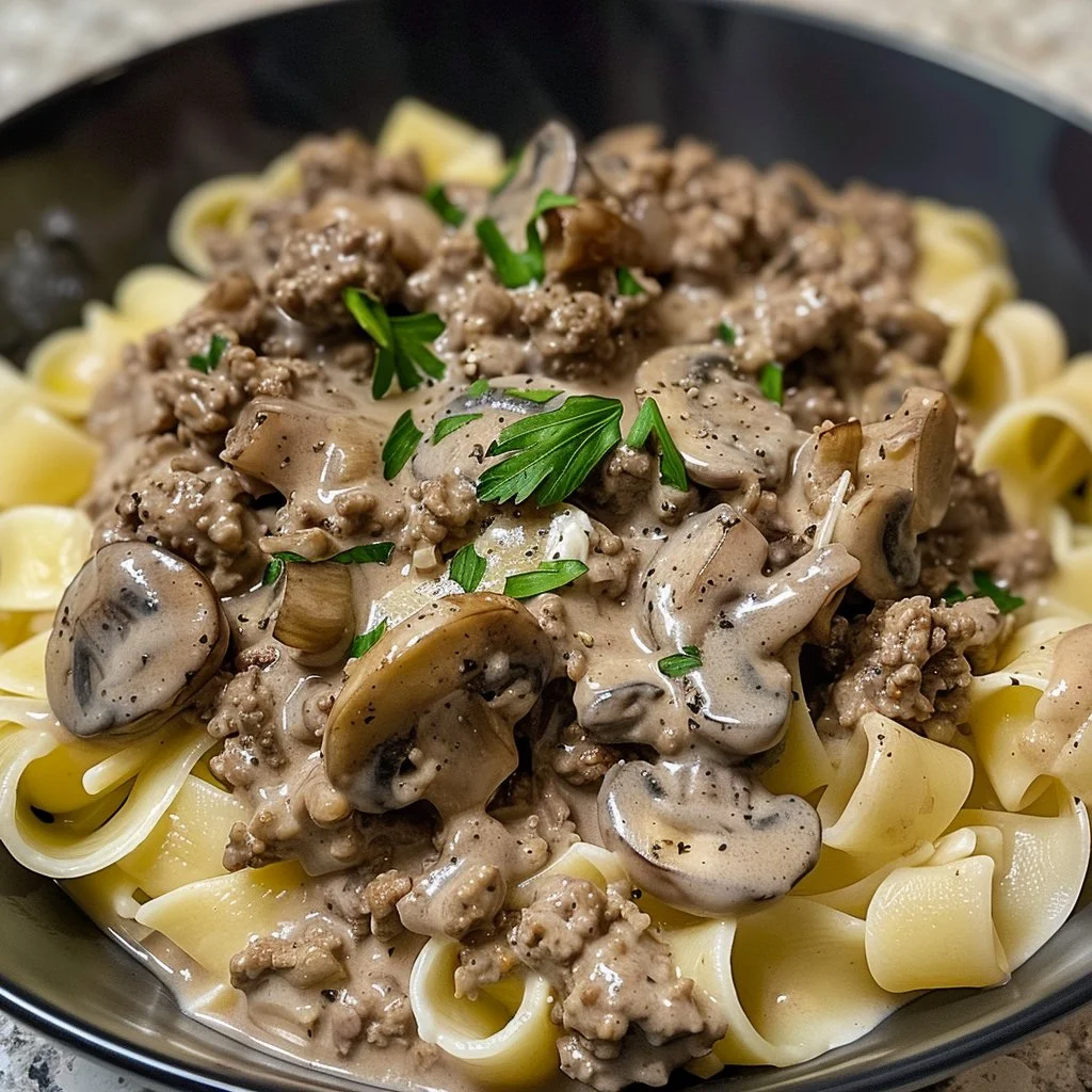 Quick Ground Beef Stroganoff Recipe