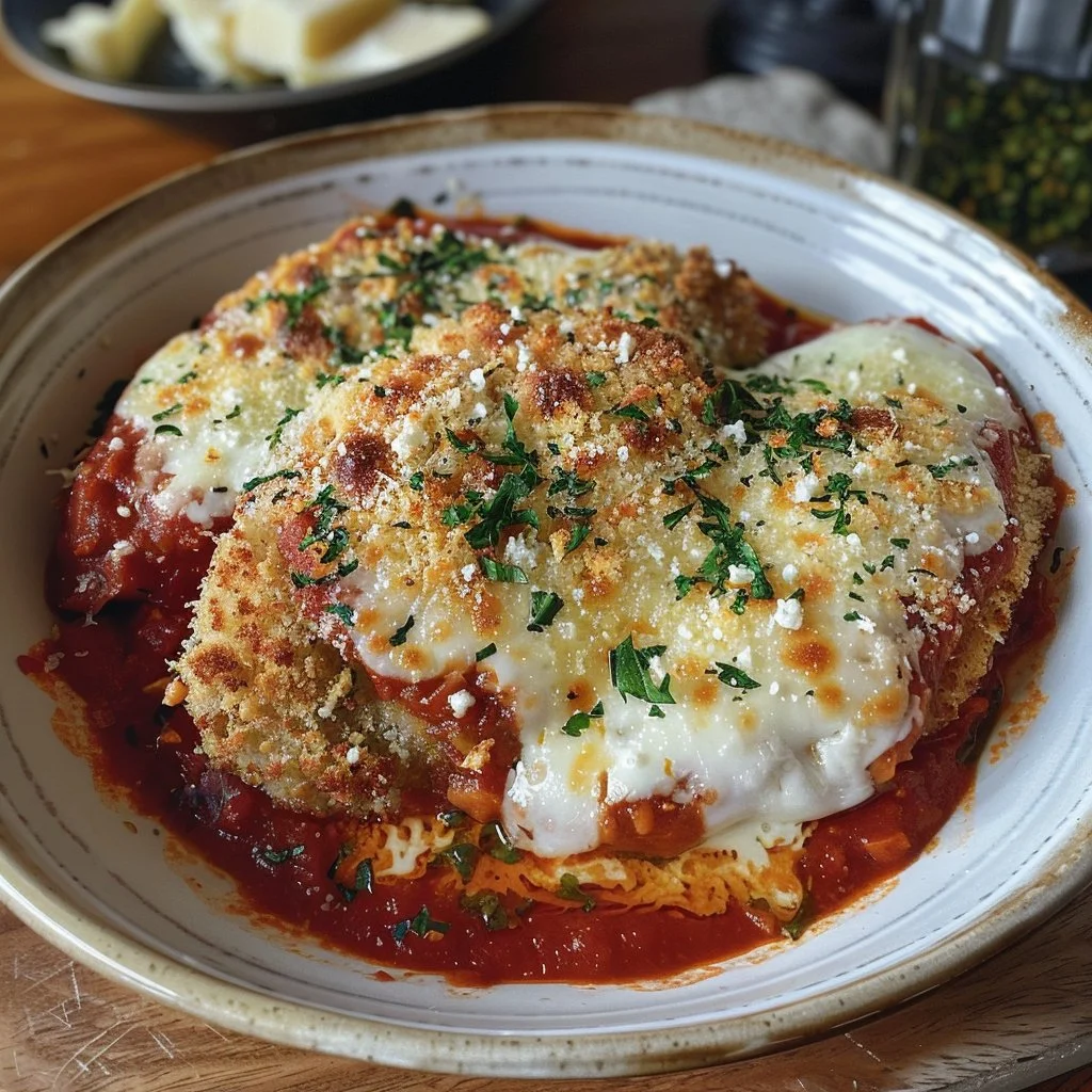 Slow Cooker Chicken Parmesan with Crispy Breadcrumbs
