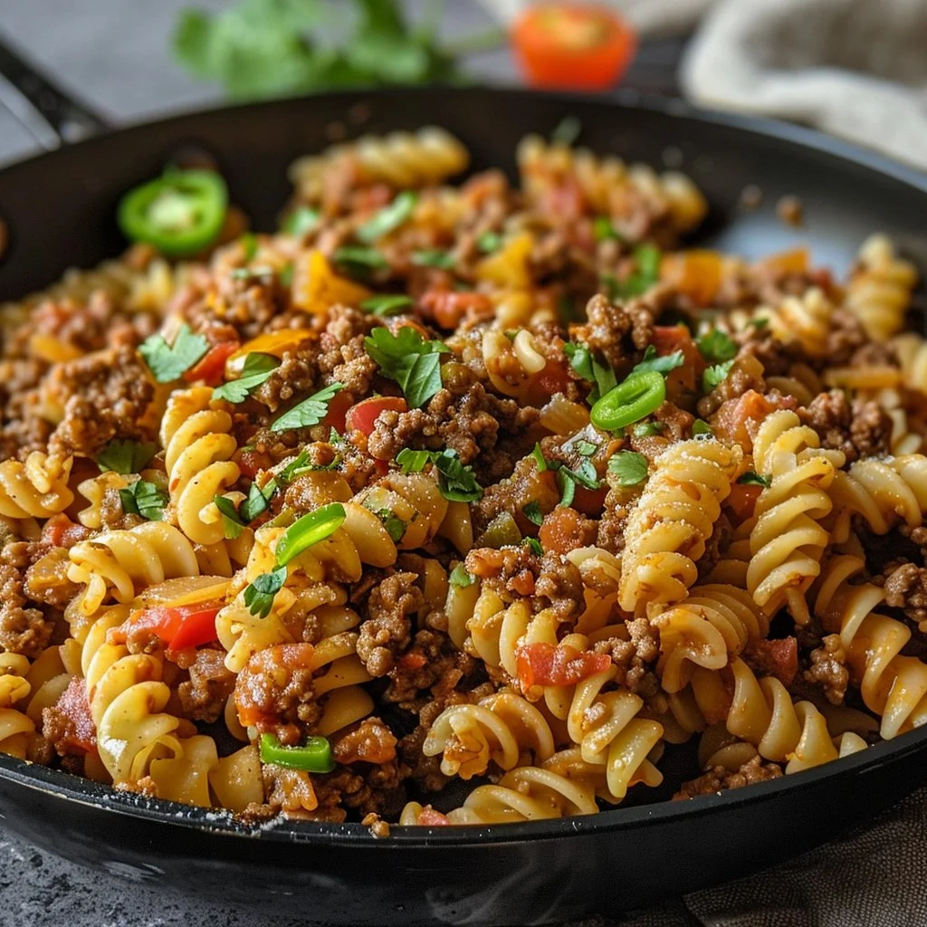 Spicy Taco Pasta with Jalapeño